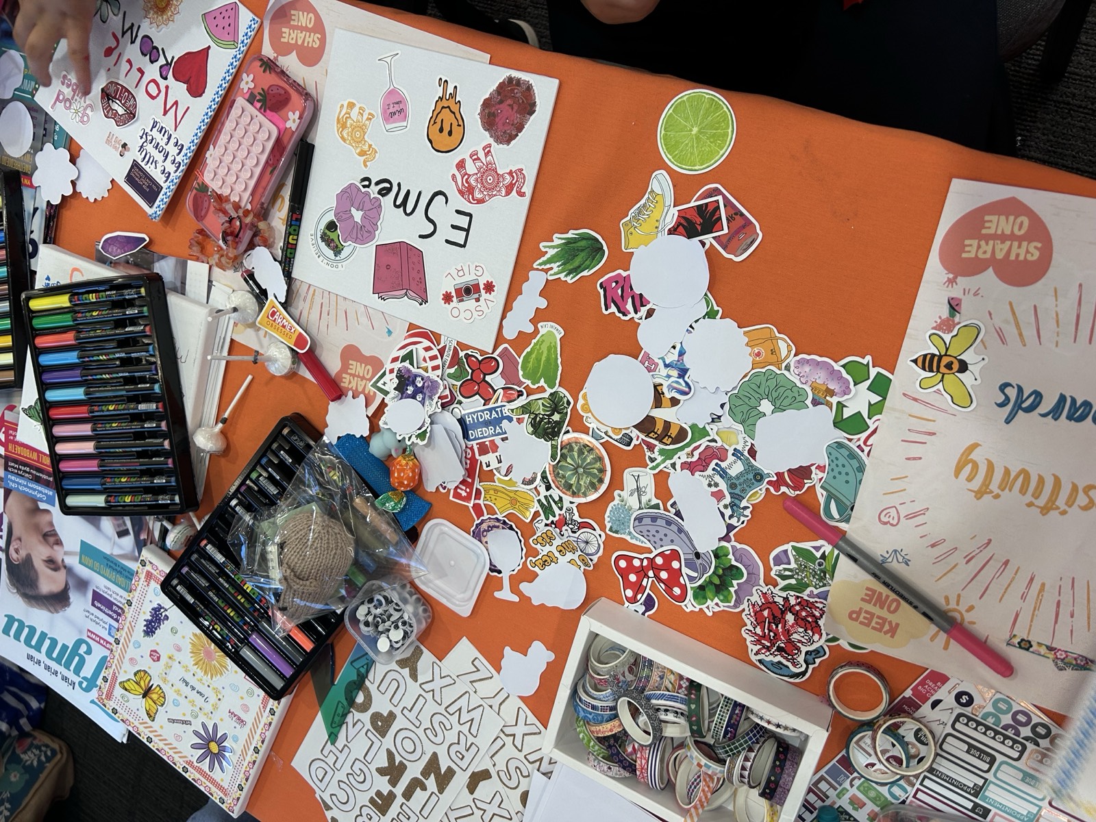 Creative craft materials at a VFCC community event
