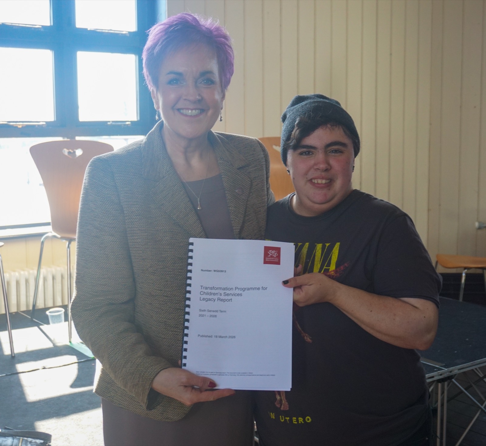 Young person presenting the Transformation Programme Legacy Report