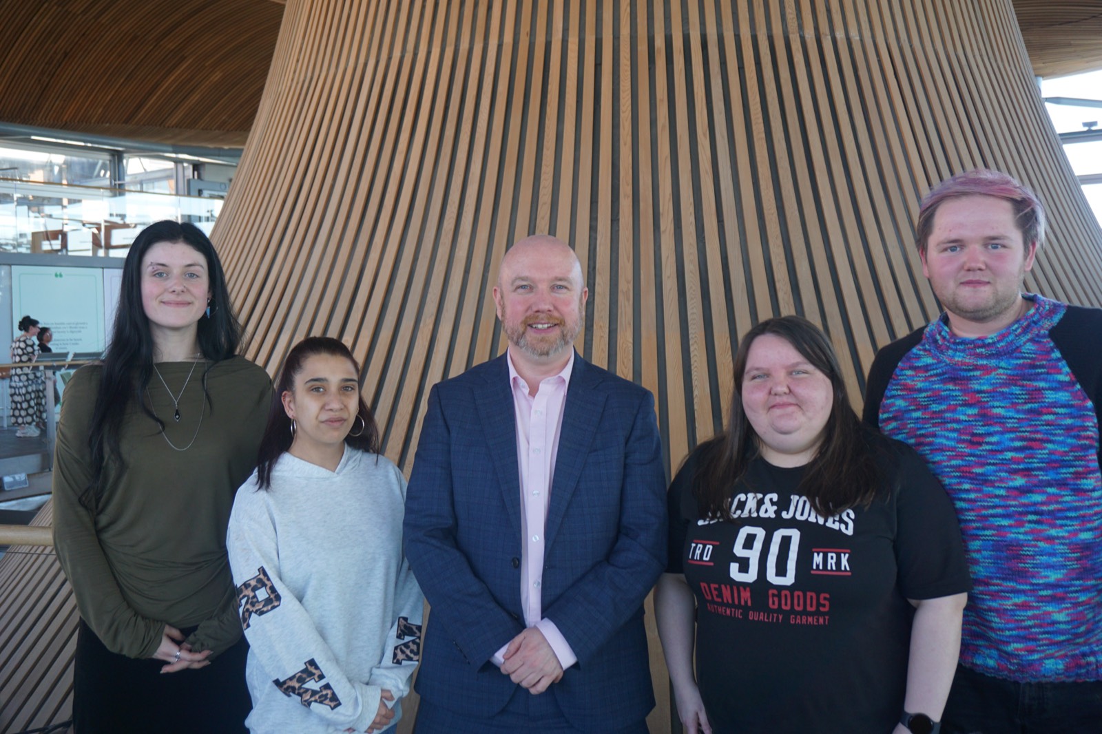 VFCC young people visiting the Senedd in Cardiff Bay